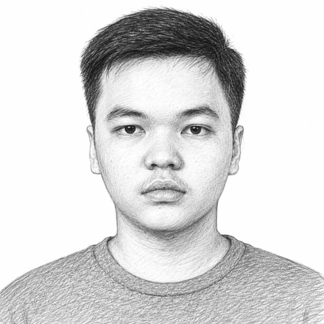 Pencil sketch portrait of Aung Kaung Myat